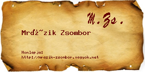 Mrázik Zsombor névjegykártya